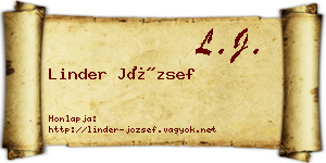Linder József névjegykártya